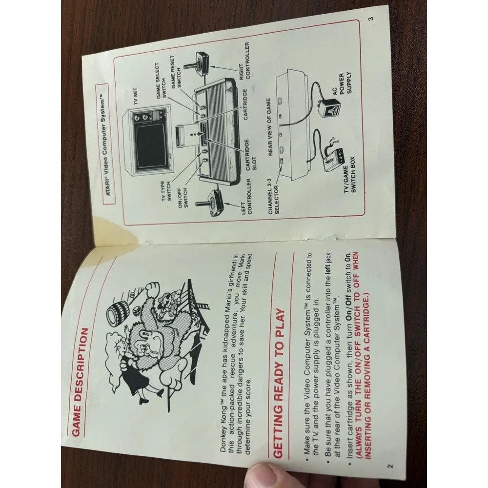 Atari 2600 Donkey Kong by Nintendo MANUAL/INSTRUCTIONS BOOKLET ONLY